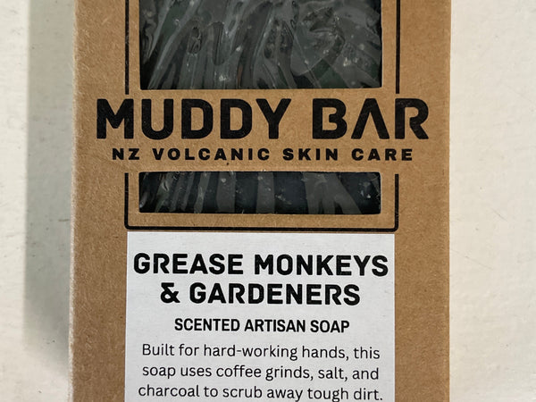 Muddy Bar - Grease Monkeys & Gardeners - Scented Artisan Soap with Coffee Grounds & Sea Salt