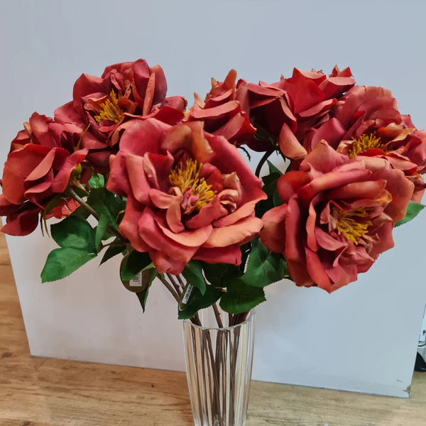 Artificial Flower - Damask Rose Orange