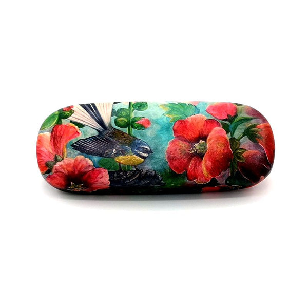 Glasses Case - Fantail with Hibiscus