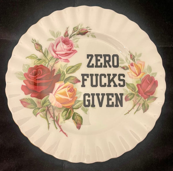 Sweary Plate - Zero Fucks Given