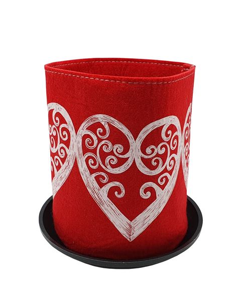 Eco Felt Grow Bag - Aroha Heart Red and White