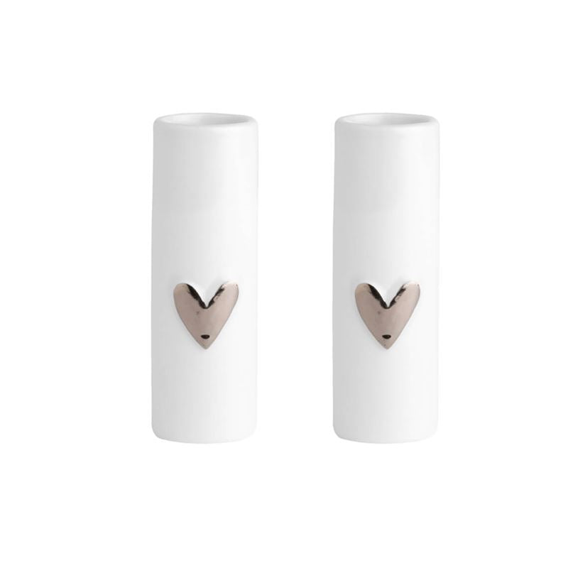 Vase - Rader - Silver Mini Heart Pair