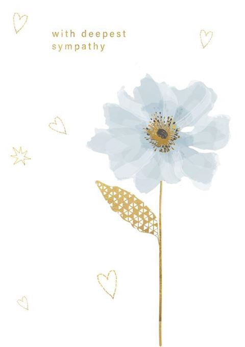 Card - Sympathy - Deepest Sympathy - Blue Flower