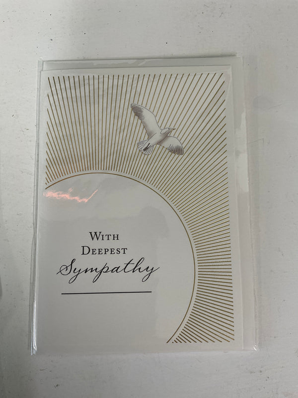Sympathy Card - with Deepest Sympathy Flying Seagull