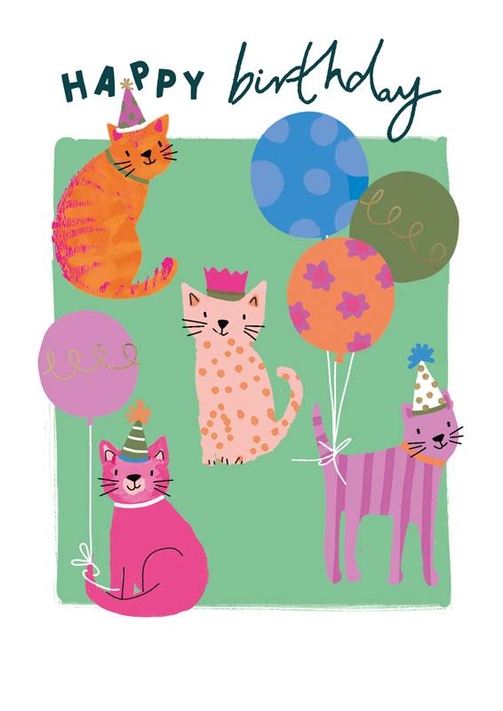 Card - Happy Birthday Cats