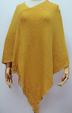 Poncho - Mustard with Rainbow Glitter