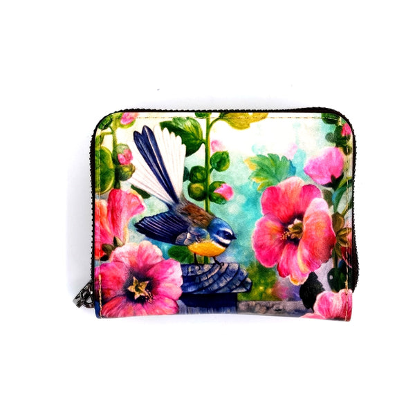 Small Wallet - Fantail on Hibiscus