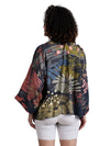 Top - Abstract Cotton Muslin Short Kimono