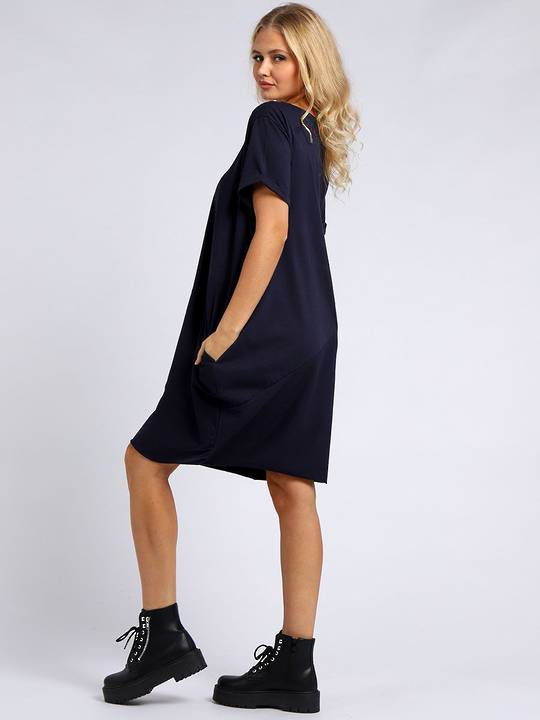 Dress - Sasha Cotton Short Sleeved - Navy