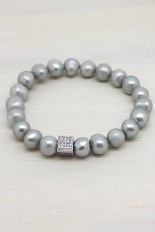 Bracelet - Cube Grey Pearl