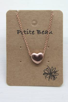 Necklace - Petite Beau - Stainless Steel Heart