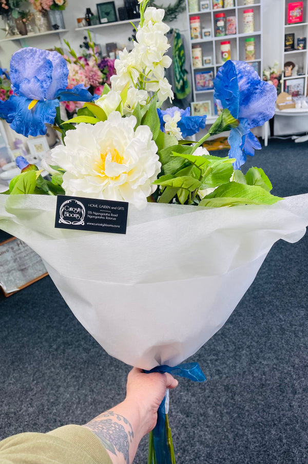 Bouquet - Artificial Iris, Dahlias, Roses