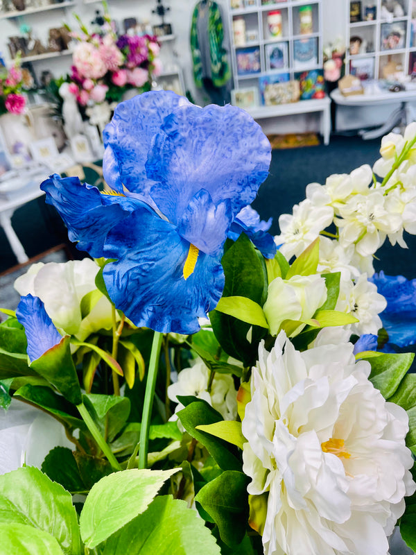 Bouquet - Artificial Iris, Dahlias, Roses