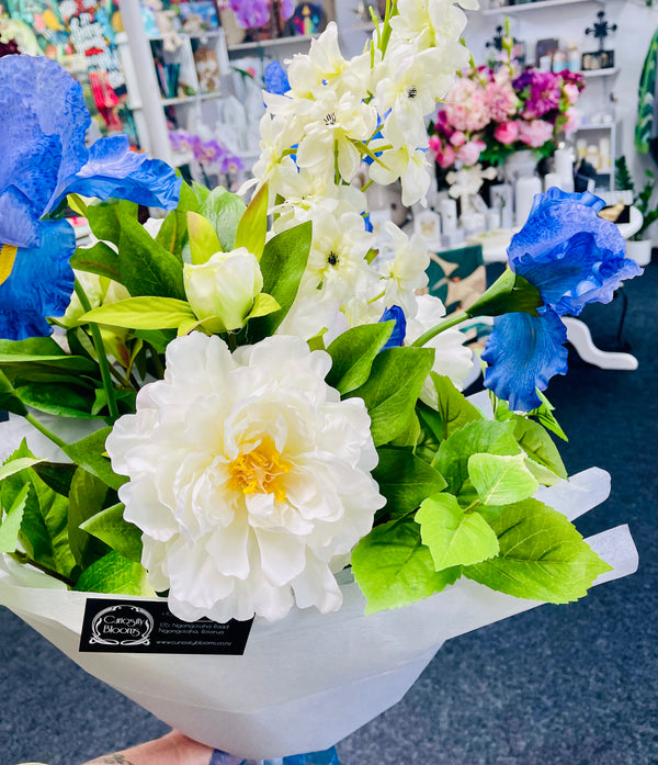 Bouquet - Artificial Iris, Dahlias, Roses