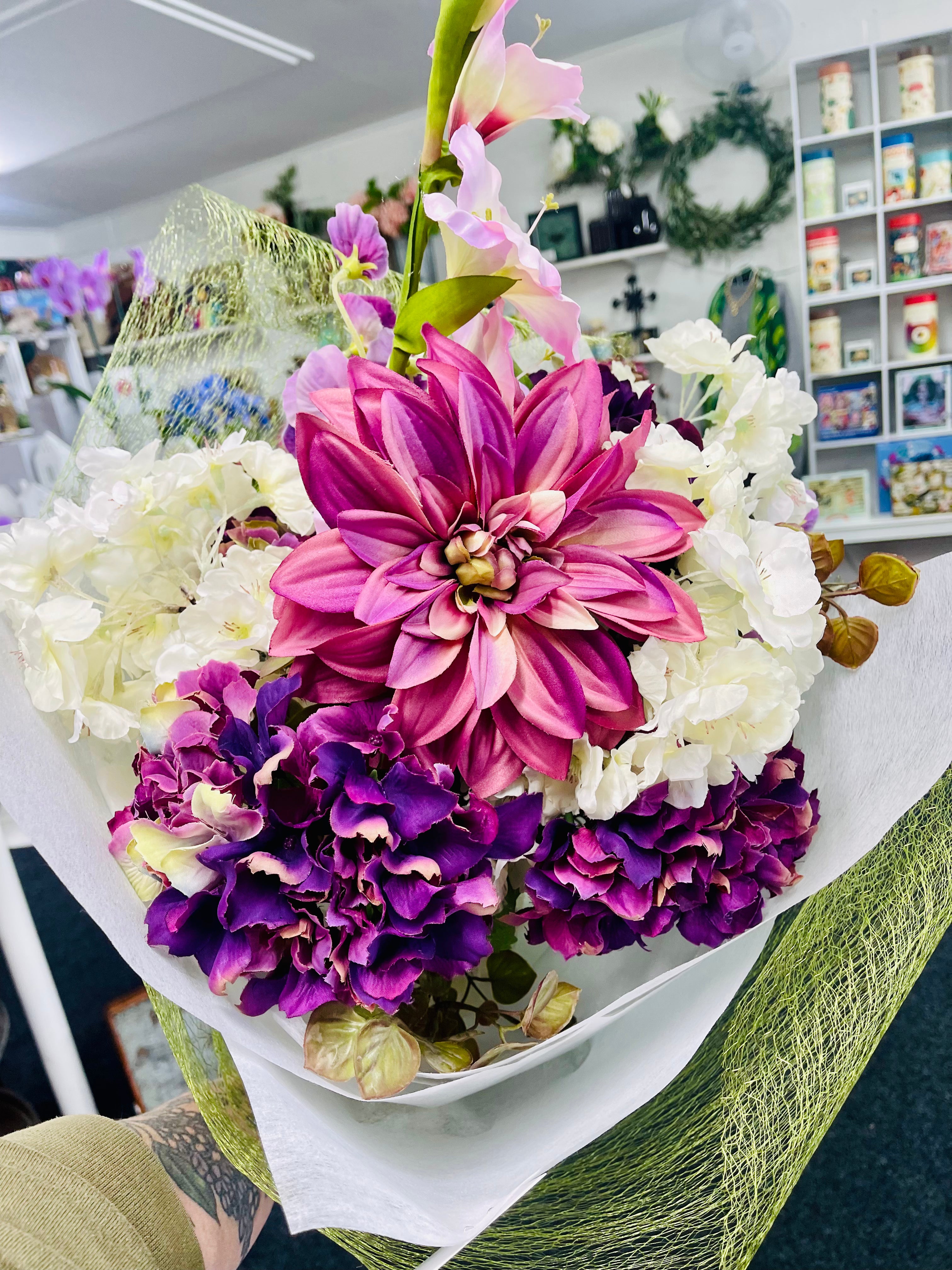 Bouquet - Artificial Hydrangea Dahlia