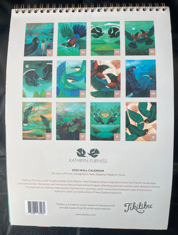 Wall Calendar - Kathryn Furniss NZ Birds 2026