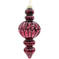 Christmas Ornament - Glass Drop - Burgundy