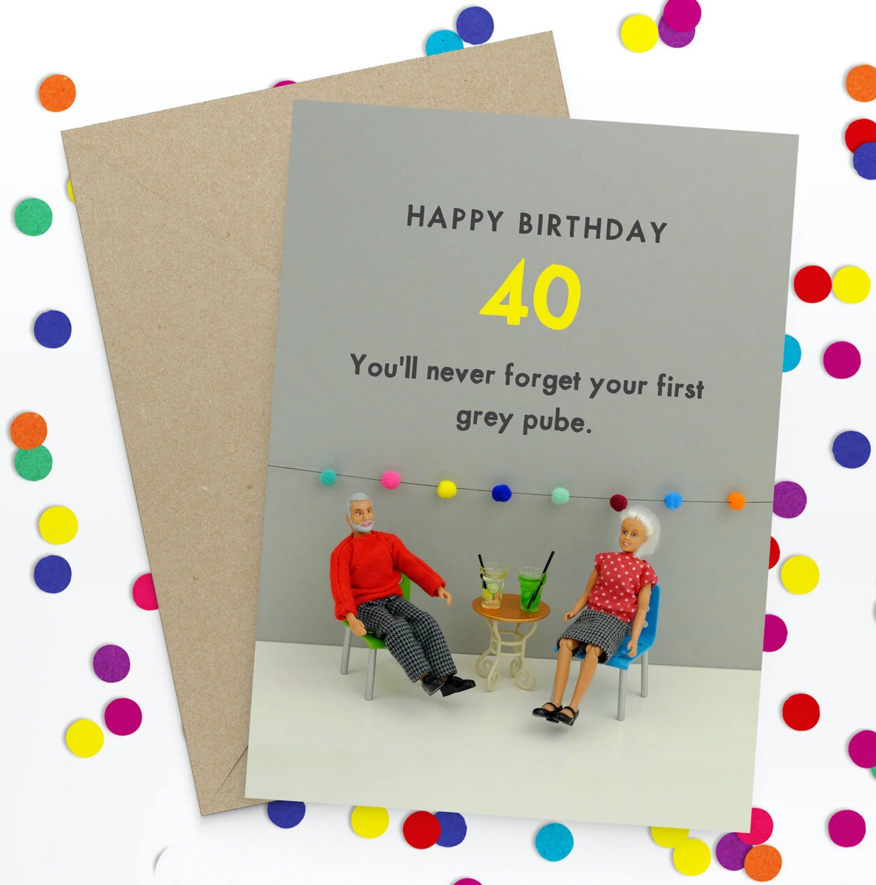 Card - Birthday - 40 - Grey Pube