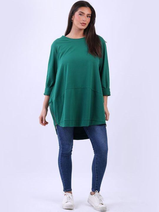 Sweater - Harper Zip - Bottle Green