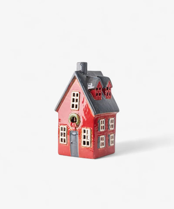 Alsace Tea Light - Cottage Red with Wreath