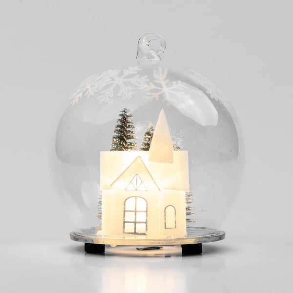 Christmas - Twinkle Church Globe 10cm