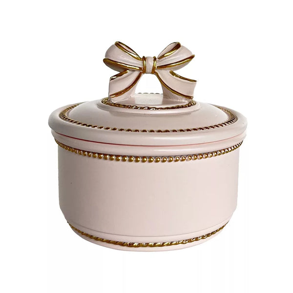 Trinket Box - Pink & Gold Ribbon