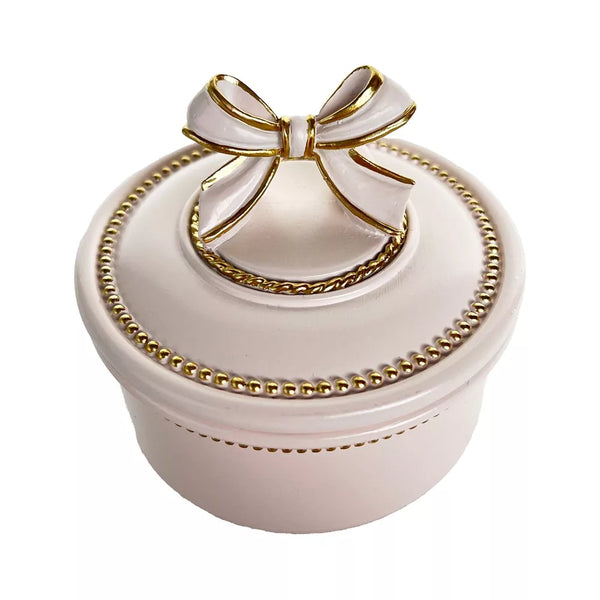 Trinket Box - Pink & Gold Ribbon