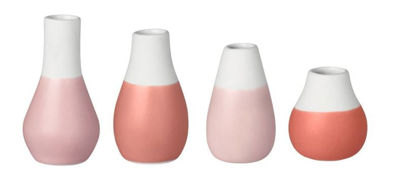 Rader - Red Pastel Set of 4 - Mini Vases