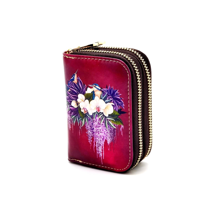 Wallet - Double Zip - Kingfisher Orchid