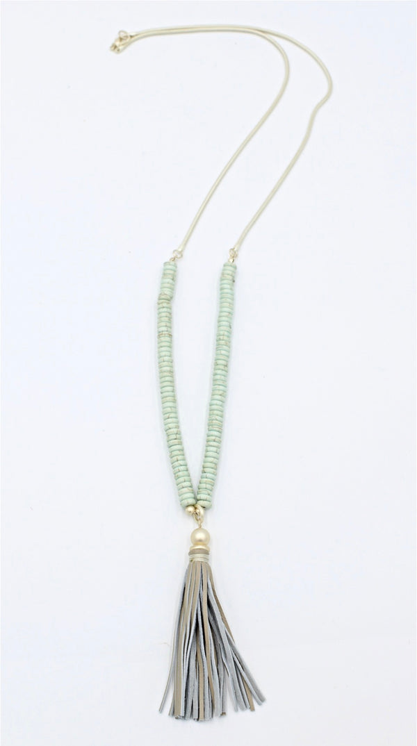 Necklace - Minty Tassel