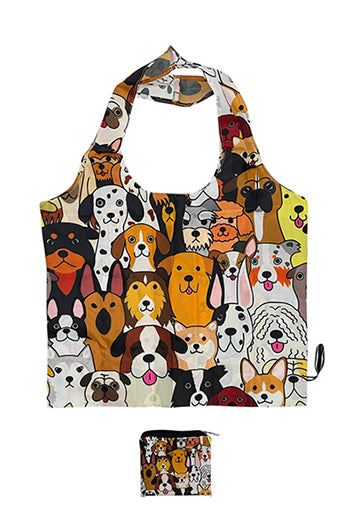 Reusable Shopping Bag - Dog Faces