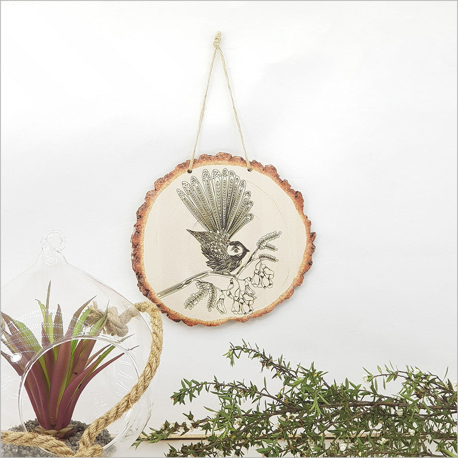 Wood Slice Ornament - Fantail