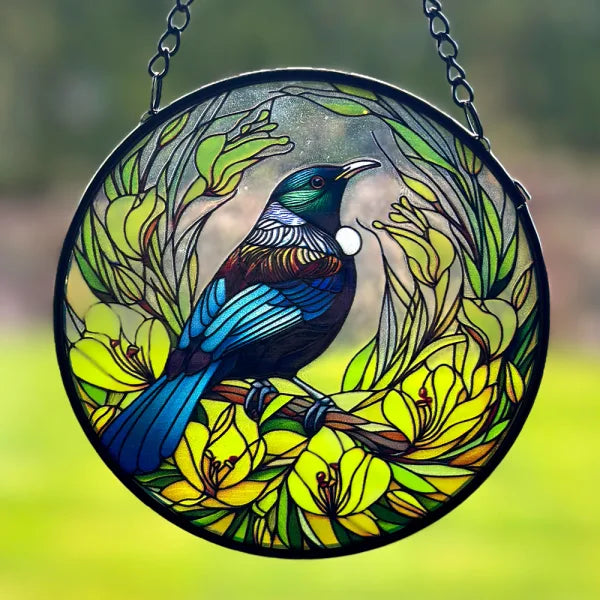 Coloured Glass Hanger - Small Tui