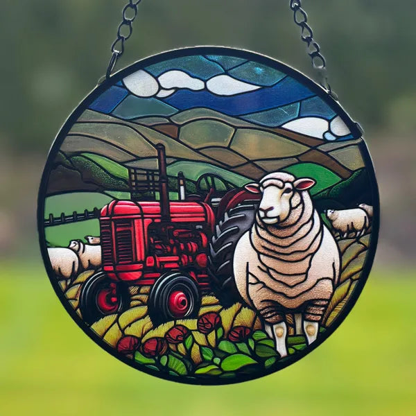 Coloured Glass Hanger - Small Sheep