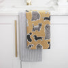 Tea Towel - Woof Pack of 2 - Yellow Sunset