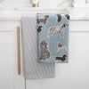 Tea Towel - Woof Pack of 2 - Blue Haze