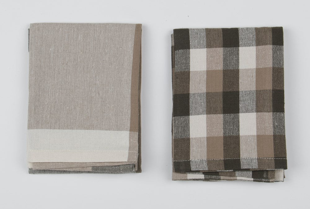 Tea Towel - Giant Check Set of 2 - Olive