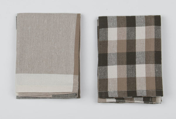 Tea Towel - Giant Check Set of 2 - Olive