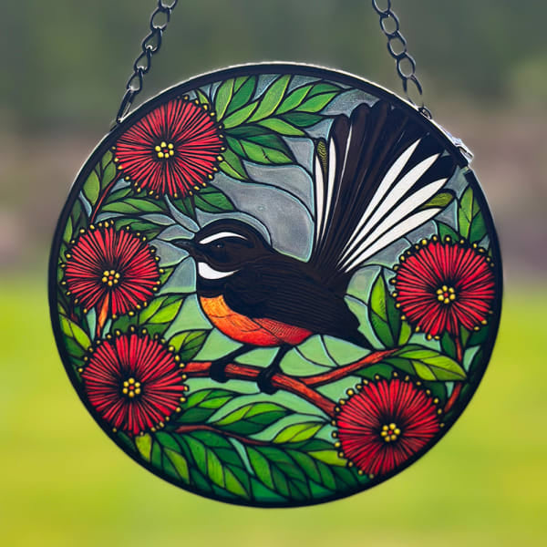 Coloured Glass Hanger - Small Fantail