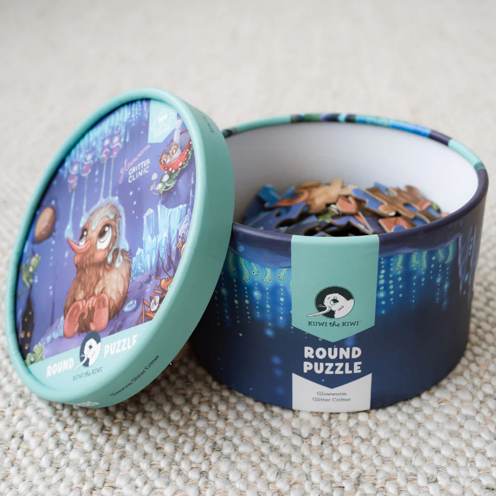 Puzzle - Kids - Glowworm Glitter Critter - Round 100piece
