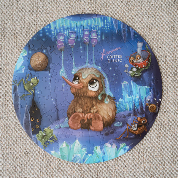 Puzzle - Kids - Glowworm Glitter Critter - Round 100piece