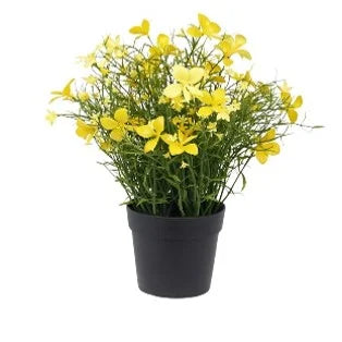 Artificial Potted Celandine Wild flower Bush - Yellow