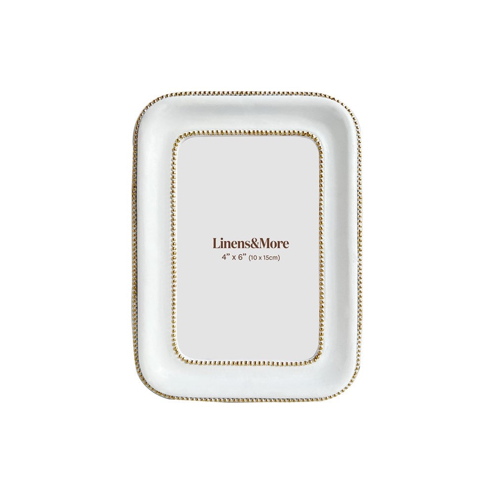 Photo Frame - Minimalist - White & Gold - 4x6