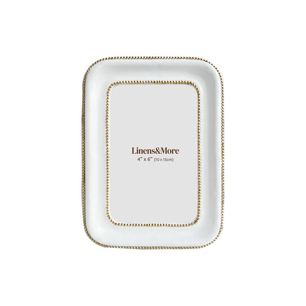 Photo Frame - Minimalist - White & Gold - 4x6