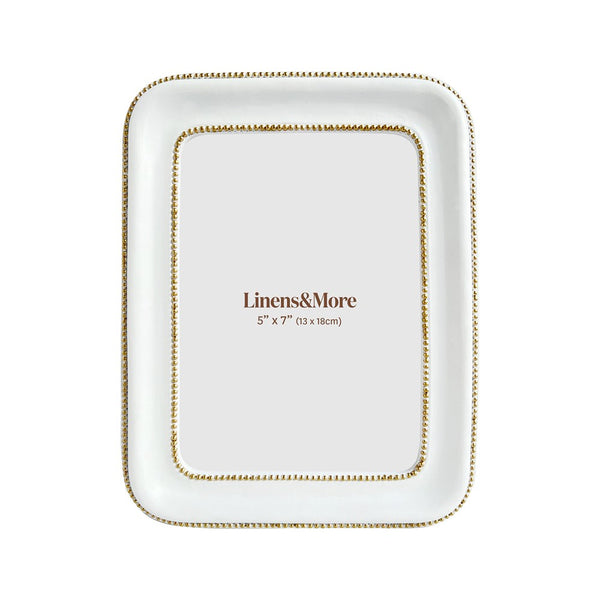 Photo Frame - Minimalist - White & Gold - 5x7