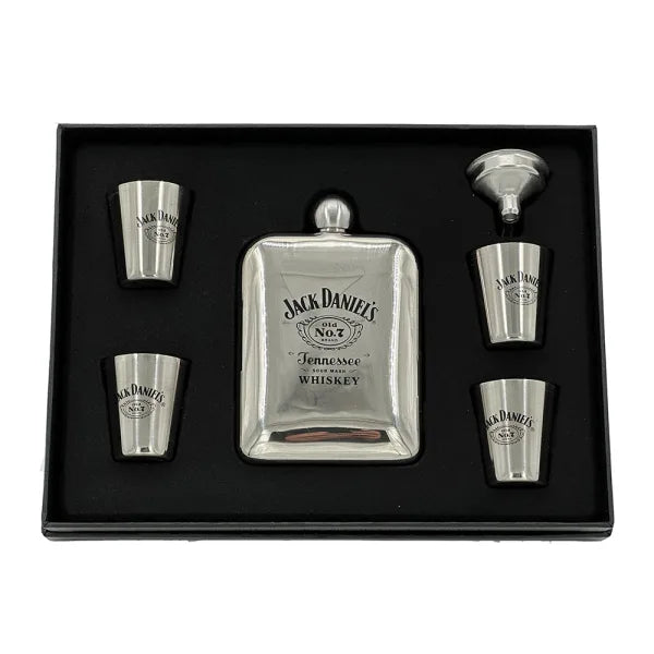 Hip Flask Set - Jack Daniel’s Silver