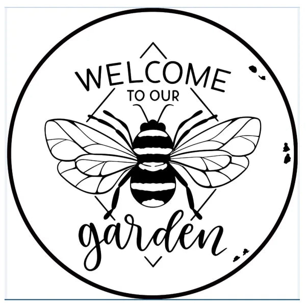 Sign - Welcome Garden with a Bee