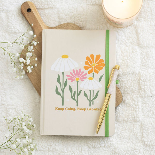 Notebook - Keep Going, Keep Growing - with Pen
