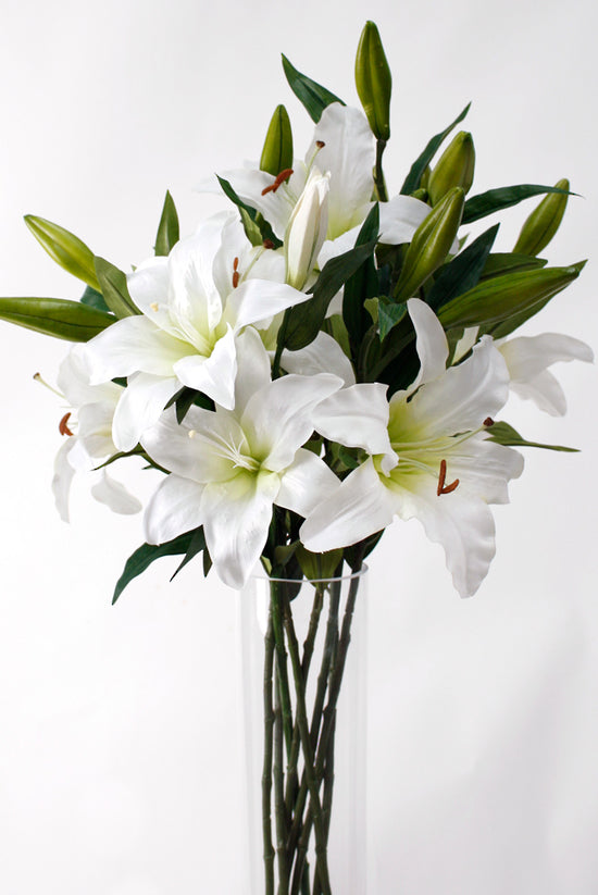 Artificial Flower - Rubrum Lily White