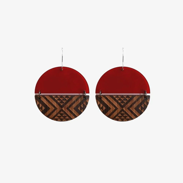 Earrings - Nichola Earrings -  Split with Wood